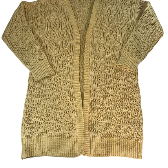 Elegant Tan Open-Front Cardigan - Picture 2 of 9